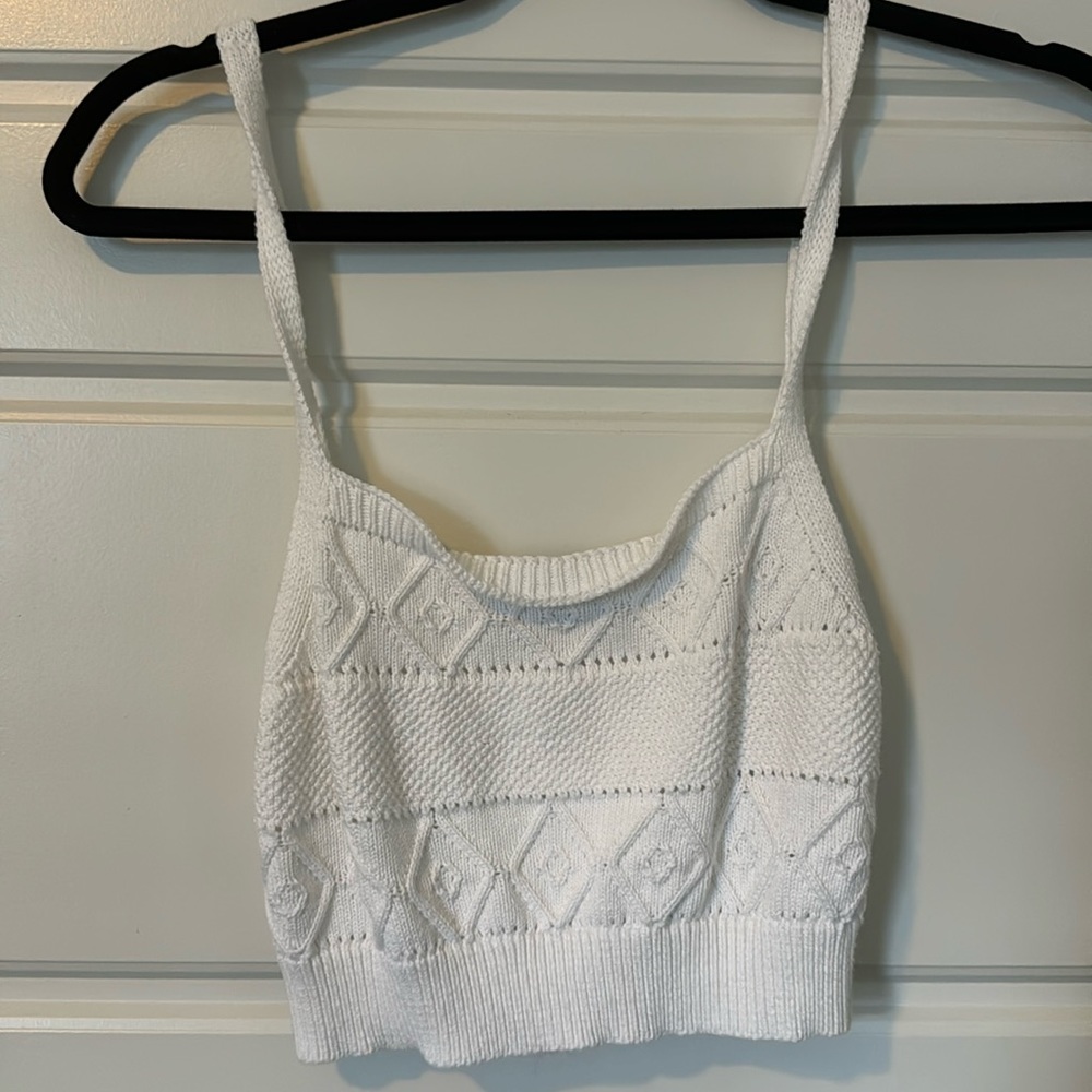 Knit white tank top